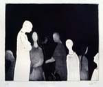 Title: Gossiping, Medium: aquatint-&-embossing, Size: 8in x 8in, Year: 1993